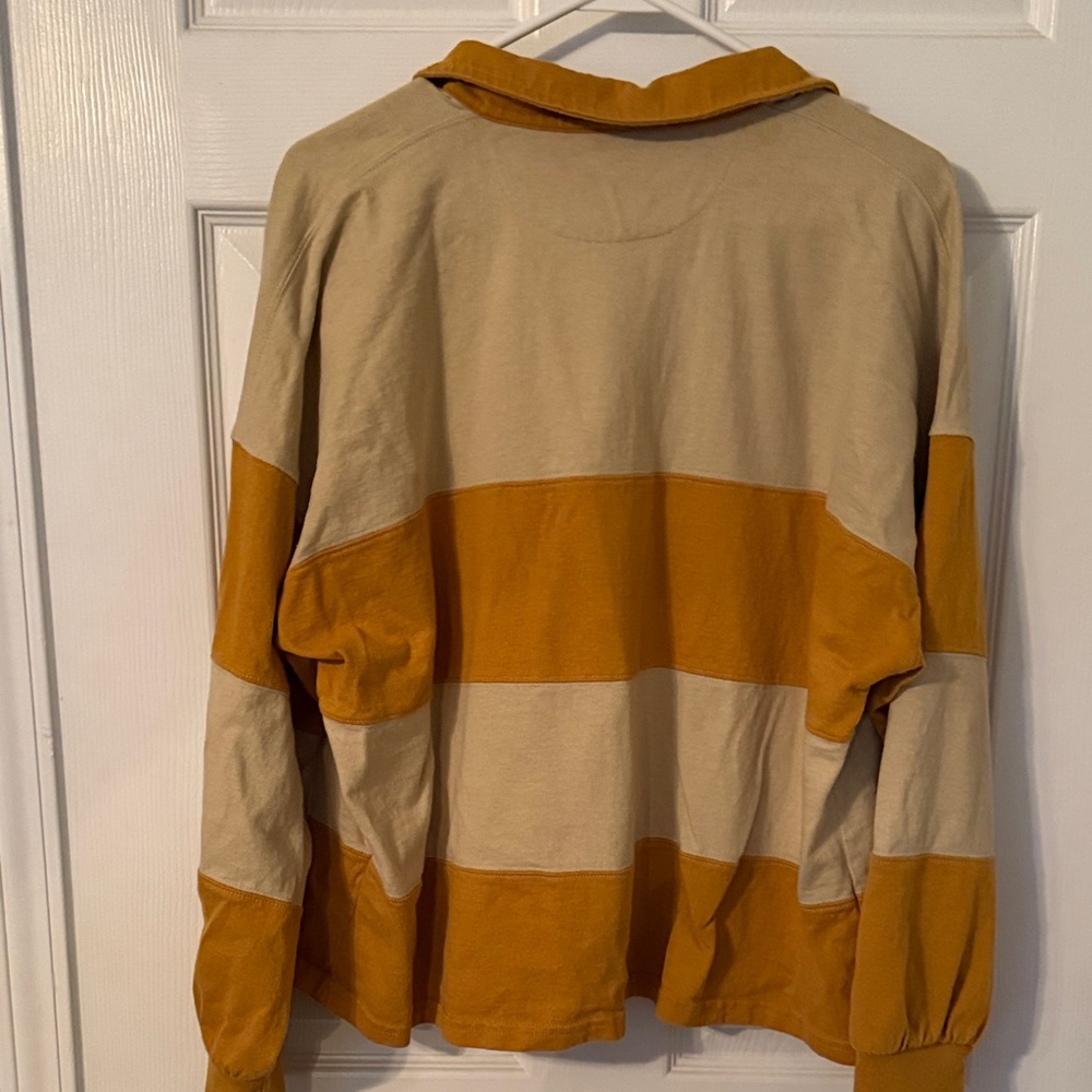MWL by Madewell Stripped Rugby Polo Amber Gold - Picture 4 of 4